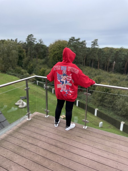 Hoodie "Little USA World" Red UNISEX Gr. L