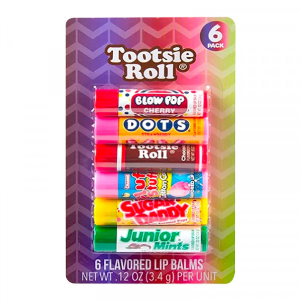 Tootsie Roll 6er Set Flavored Lip Balms – Süßigkeiten-inspirierte Lippenpflege