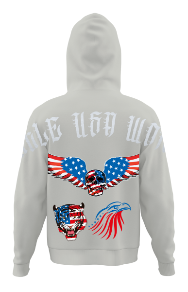 Hoodie "Little USA World" Pure Sky Gr. 3XL UNISEX