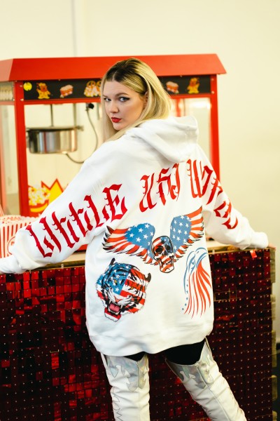 Hoodie "Little USA World" White Gr. XL UNISEX