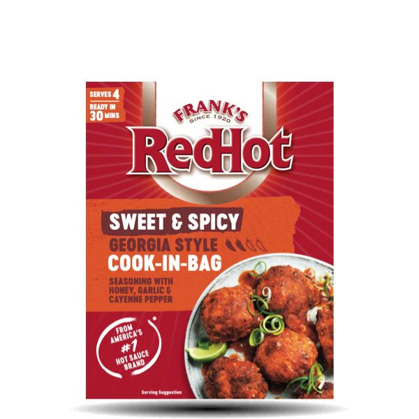 Frank's RedHot Sweet & Spicy cook in bag 25g MHD 18.7.2026