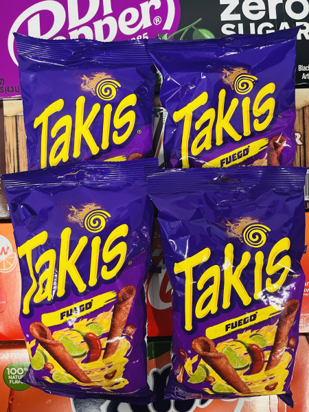 4xTakis Fuego 100g Chips Box , MHD 02.08.2026