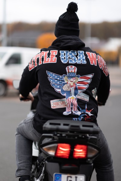 Hoodie "Little USA World" Black UNISEX Gr. XL