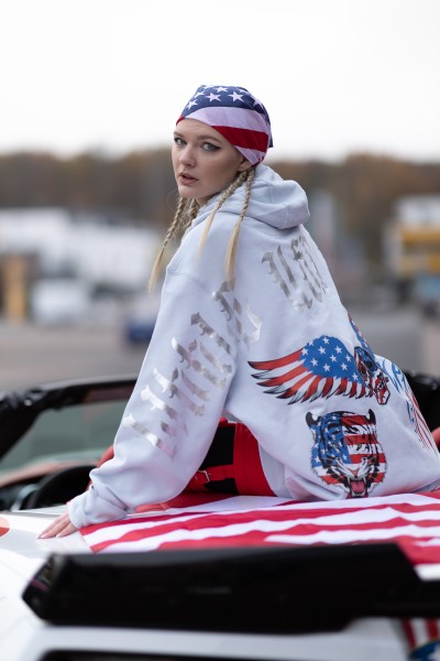 Hoodie "Little USA World" Pure Sky Gr. XL UNISEX