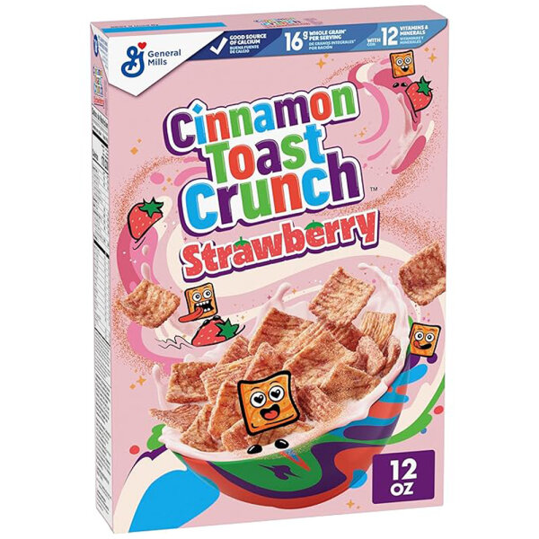 Strawberry Toast Crunch Frühstücksflocken 340 g – Erdbeer-Zimt Geschmack,
